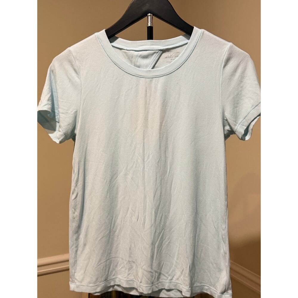 3 for $9 Avia Womens Tee shirt xs open back euc light blue turquoise